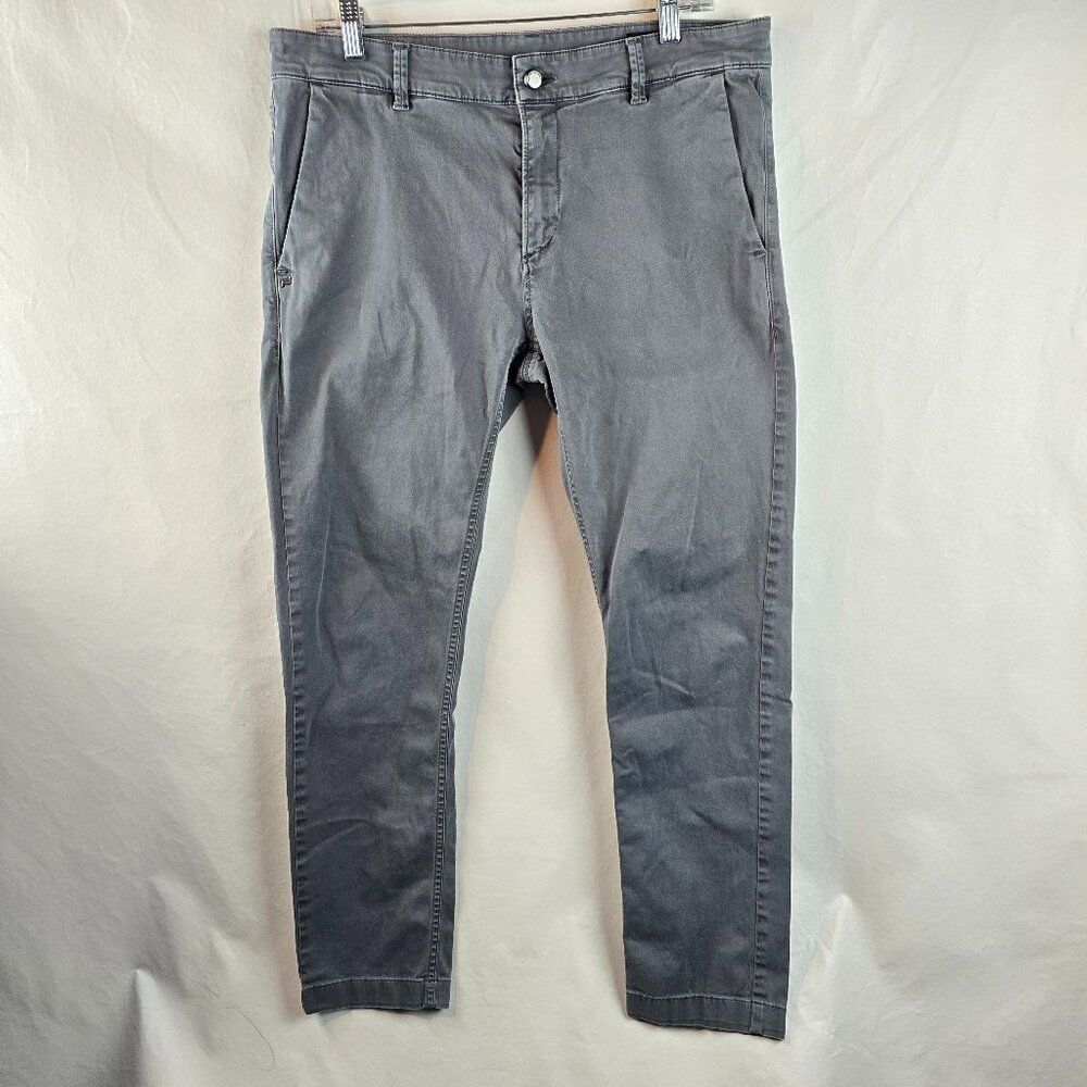 Porsche Design Pants Mens 50 35x27 Gray Slim Fit Stretch Chino Casual Driving